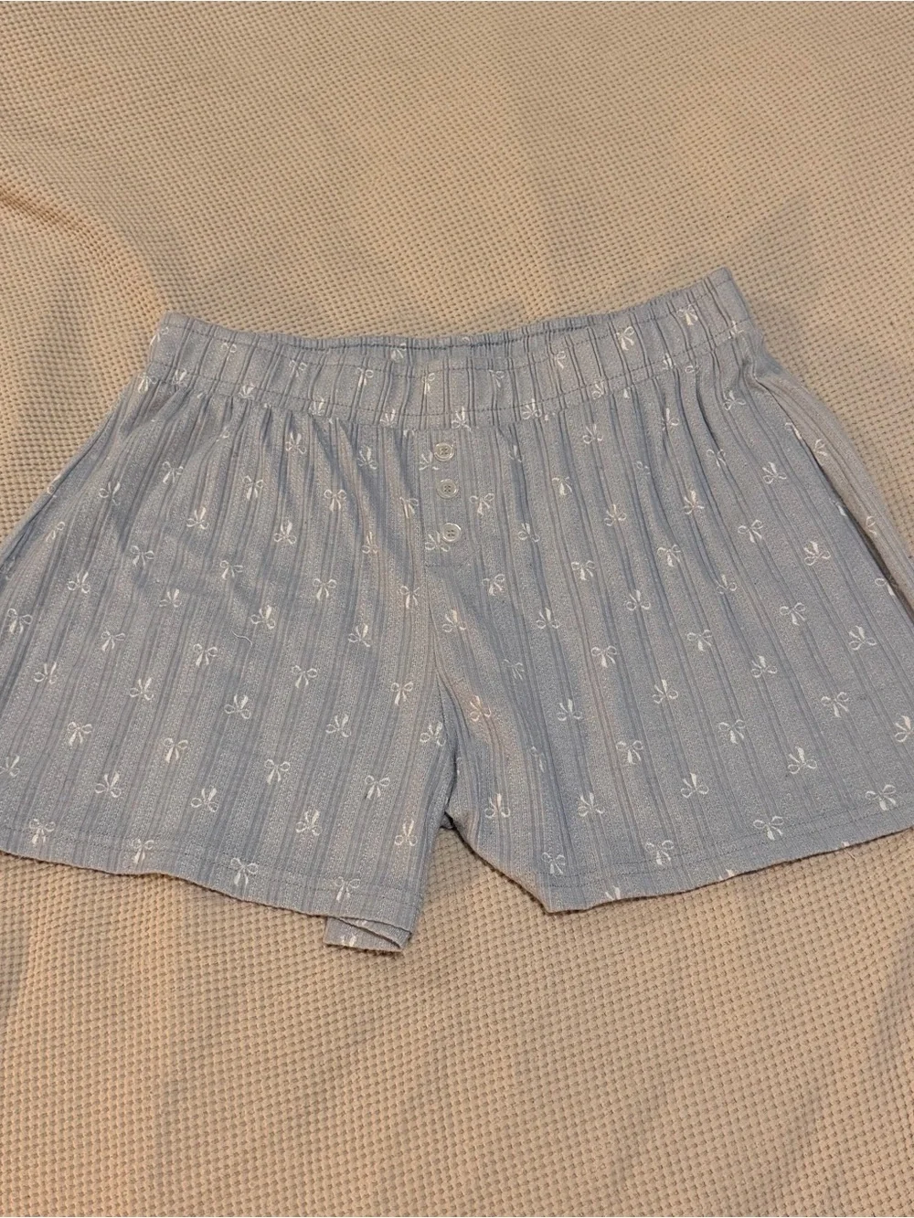 Woman Light Blue Floral Stripe Pajama Set